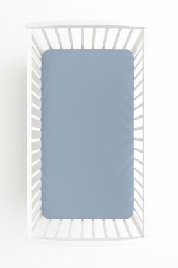 Prześcieradło bawełniane z gumką do łóżeczka 140x70 cm - brudny niebieski