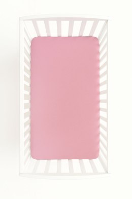 Prześcieradło bawełniane z gumką do łóżeczka 140x70 cm - brudny róż