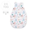 Śpiworek niemowlęcy całoroczny ocieplany 75 cm- misie niebieskie