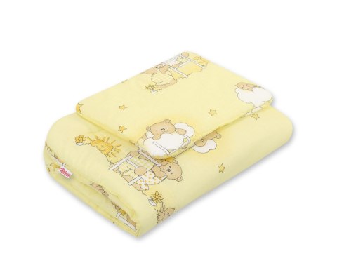 Komplet pościeli dla niemowląt z wypełnieniem 2-cz 75x100cm NEWBORN - Misie w chmurkach żółte Komplet pościeli dla niemowląt z wypełnieniem 2-cz 75x100cm NEWBORN - Misie w chmurkach żółte