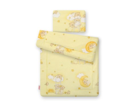 Komplet pościeli dla niemowląt z wypełnieniem 2-cz 75x100cm NEWBORN - Misie w chmurkach żółte Komplet pościeli dla niemowląt z wypełnieniem 2-cz 75x100cm NEWBORN - Misie w chmurkach żółte