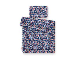 Komplet pościeli dla niemowląt z wypełnieniem 2-cz 75x100cm NEWBORN - lisia rodzinka na granacie