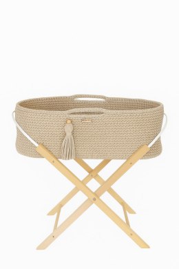 Kosz Mojżesza BOHO Handmade ze stojakiem - jasny beżowy