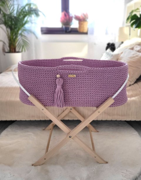 Kosz Mojżesza BOHO Handmade ze stojakiem - lawenda Kosz Mojżesza BOHO Handmade ze stojakiem - lawenda