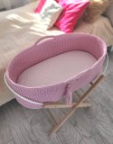 Kosz Mojżesza BOHO Handmade ze stojakiem - różowy