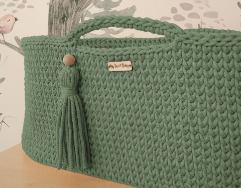 Kosz Mojżesza BOHO bawełniany Handmade z materacykiem - szałwia Kosz Mojżesza BOHO bawełniany Handmade z materacykiem - szałwia
