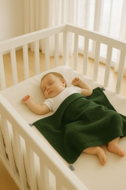 Muślinowy kocyk dla niemowląt z chwostami - zieleń lasu