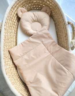 Pościel dla niemowląt z wypełnieniem kołderka i poduszka profilowana Miś - zestaw 2cz. - beżowy