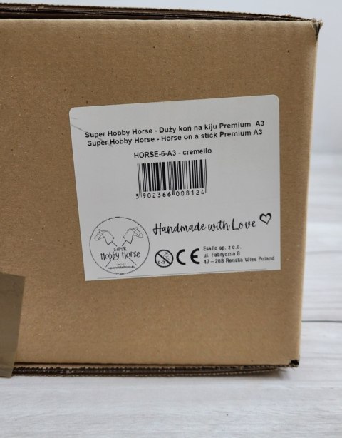 Hobby Horse Duży koń na kiju Premium - cremello A3 Hobby Horse Duży koń na kiju Premium - cremello A3
