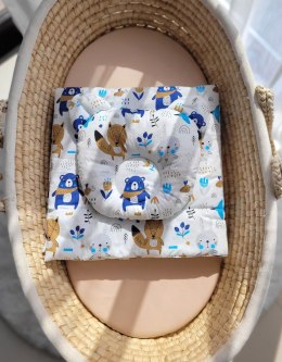 Kołderka z wypełnieniem i poduszka profilowana Miś - zestaw 2cz. - misie granatowe