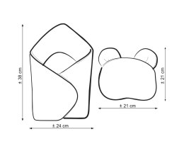 Rożek dla lalek z poduszką miś - jeżyki szare