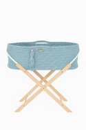 Kosz Mojżesza BOHO Handmade ze stojakiem misty blue