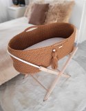 Kosz Mojżesza BOHO bawełniany Handmade z materacykiem - caramel