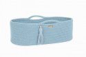 Kosz Mojżesza BOHO bawełniany Handmade z materacykiem - misty blue