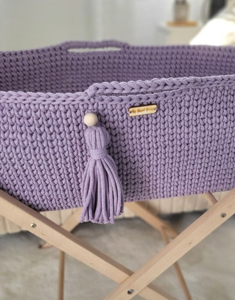 Kosz Mojżesza BOHO bawełniany Handmade z materacykiem - lila Kosz Mojżesza BOHO bawełniany Handmade z materacykiem - lila