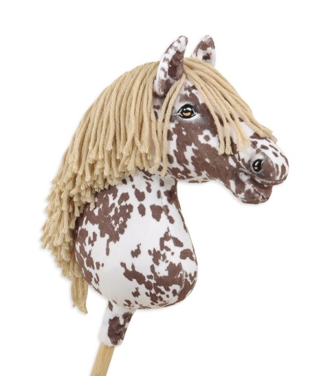 Hobby Horse Duży koń na kiju Premium - tarantowaty biało-brązowy z beżową grzywą A3 Hobby Horse Duży koń na kiju Premium - tarantowaty biało-brązowy z beżową grzywą A3