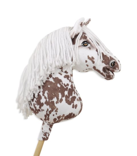 Hobby Horse Duży koń na kiju Premium - tarantowaty biało-brązowy z białą grzywą A3 Hobby Horse Duży koń na kiju Premium - tarantowaty biało-brązowy z białą grzywą A3