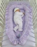 Kokon niemowlęcy kojec otulacz Premium z falbanką MY SWEET BABY- fioletowy