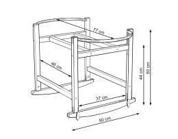Kosz Mojżesza BOHO Handmade z kołyską - blush