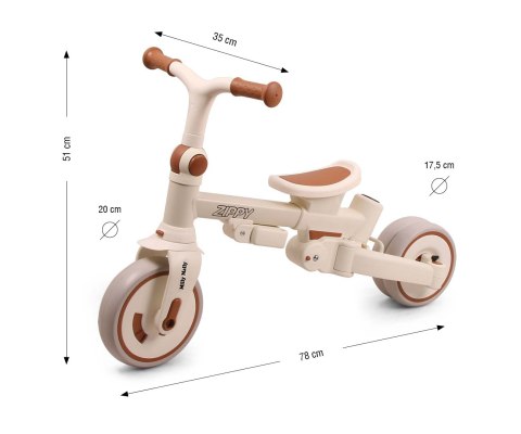 Milly Mally Rowerek Trójkołowy Zippy Beige Milly Mally Rowerek Trójkołowy Zippy Beige
