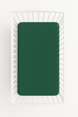 Prześcieradło jersey bawełna z gumką do łóżeczka 120x60cm - butelowa zieleń