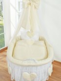 Kosz Mojżesza z baldachimem- Amelie kremowy