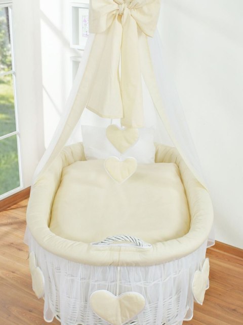 Kosz Mojżesza z baldachimem- Amelie kremowy