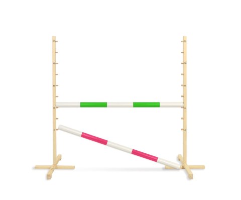 Przeszkoda skokowa do Hobby Horse 120cm, dwie belki - zielona i różowa