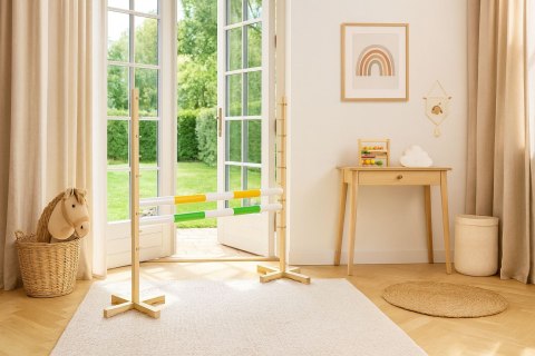 Przeszkoda skokowa do Hobby Horse 120cm, dwie belki - żółta i zielona