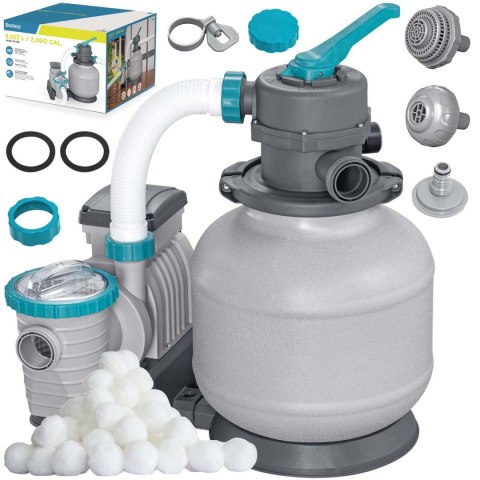 Pompa piaskowa do basenów + kulki filtracyjne 8327l/h Bestway 58499