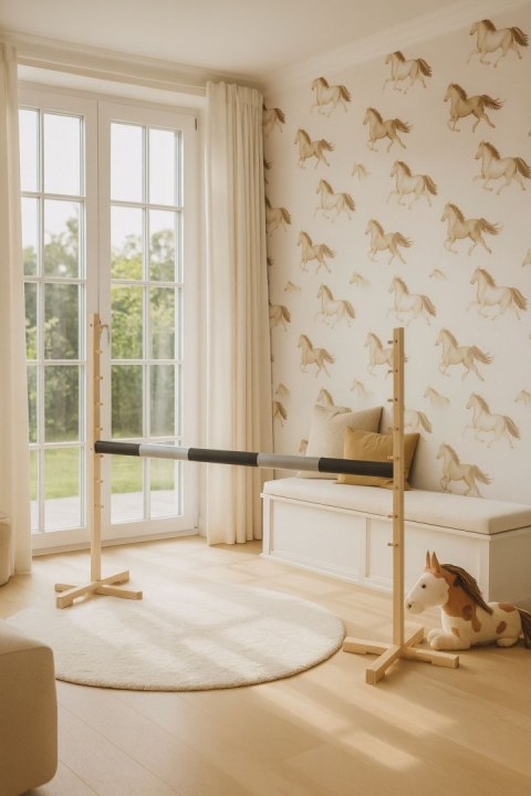 Przeszkoda skokowa do Hobby Horse 120cm, belka czarno-srebrna