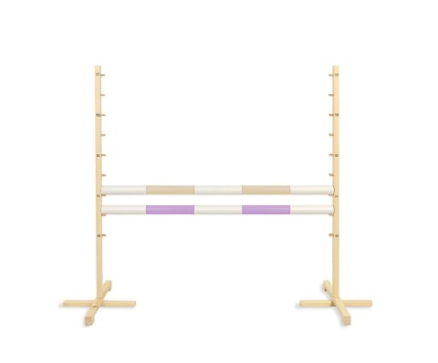 Przeszkoda skokowa do Hobby Horse 120cm, dwie belki - beżowa i jasny fiolet