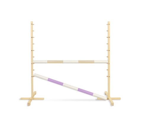Przeszkoda skokowa do Hobby Horse 120cm, dwie belki - beżowa i jasny fiolet