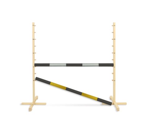 Przeszkoda skokowa do Hobby Horse 120cm, dwie belki - czarno-srebrna i czarno-złota