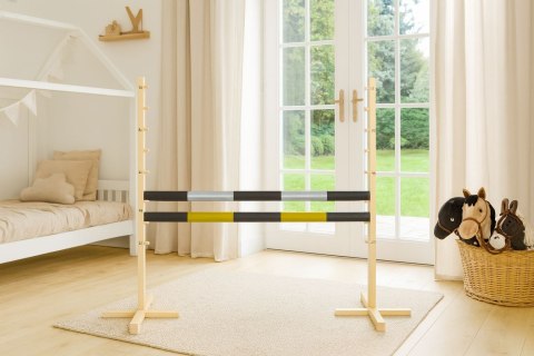 Przeszkoda skokowa do Hobby Horse 120cm, dwie belki - czarno-srebrna i czarno-złota