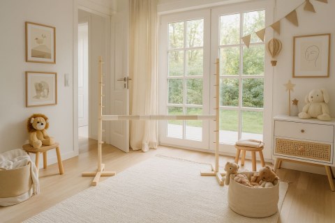 Przeszkoda skokowa do Hobby Horse 160cm, h-120 cm, belka beżowa