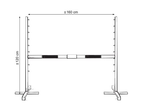Przeszkoda skokowa do Hobby Horse 160cm, h-120 cm, dwie belki - beżowa i jasny róż