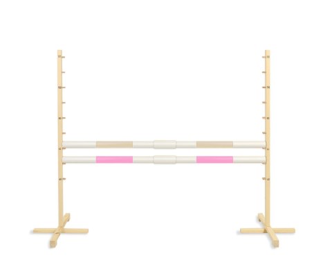 Przeszkoda skokowa do Hobby Horse 160cm, h-120 cm, dwie belki - beżowa i jasny róż