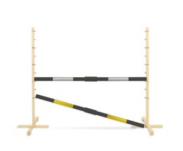 Przeszkoda skokowa do Hobby Horse 160cm, h-120 cm, dwie belki - czarno-złota i czarno-srebrna