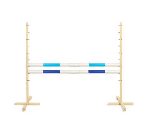 Przeszkoda skokowa do Hobby Horse 160cm, h-120 cm, dwie belki - jasny niebieski i ciemny niebieski