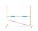 Przeszkoda skokowa do Hobby Horse 160cm, h-120 cm, dwie belki - jasny niebieski i jasny róż