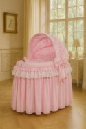 Obszycie 4-cz do kosza Mojżesza wiklinowego ze składaną budką- Little Princess różowy