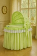 Obszycie 4-cz do kosza Mojżesza wiklinowego ze składaną budką- Little Princess zielony