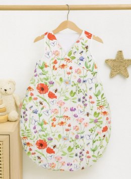 Śpiworek niemowlęcy całoroczny ocieplany 75 cm- łąka