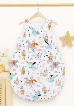 Śpiworek niemowlęcy całoroczny ocieplany 75 cm- rycerzyki i smoki