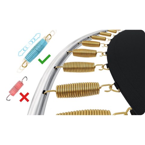 TRAMPOLINA OGRODOWA CZARNO/CZERWONA ROZMIAR 312 CM Z SIATKĄ ZEWNĘTRZNĄ I DRABINKĄ