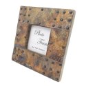 Drewniana ramka na zdjęcia pokryta blachą - A-1106 - format zdjęcia 10x10cm