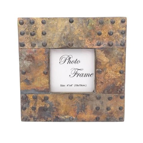 Drewniana ramka na zdjęcia pokryta blachą - A-1106 - format zdjęcia 10x10cm