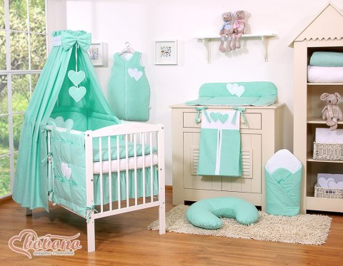 Pościel 5-cz Serduszka miętowa