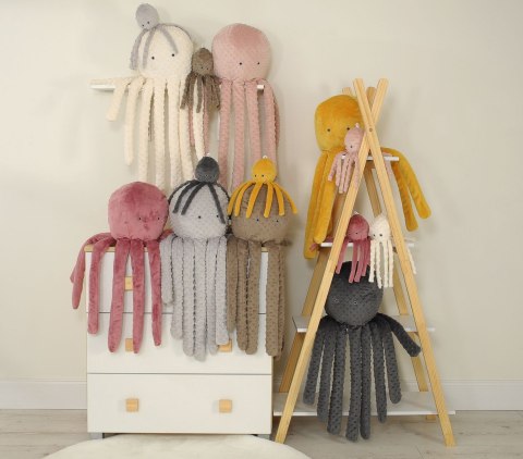 Przytulanka dla dzieci Ośmiornica z grzechotką- brudny róż